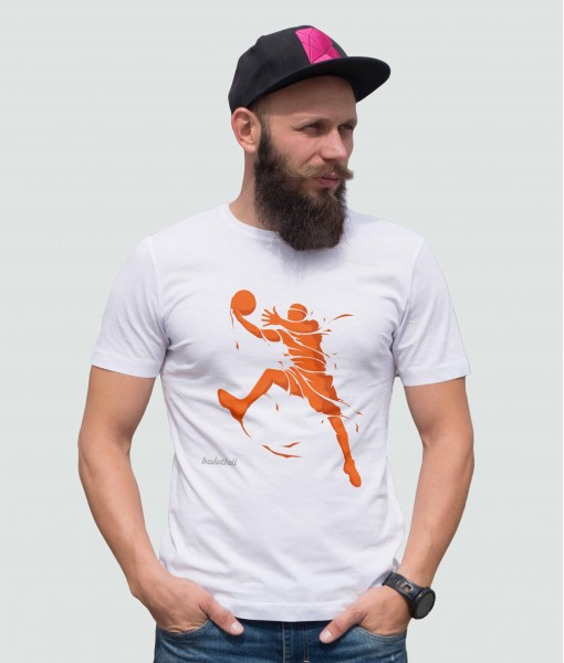 Мъжка тениска с щампа Спортни Илюстрации Splash basketball player - TShirtArtShop.com